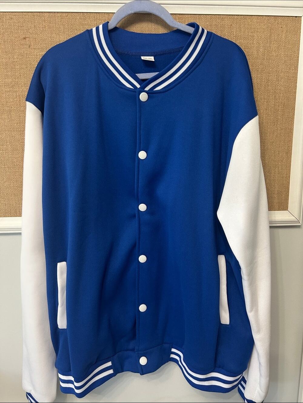 Blue and White Varsity Jacket - Classic Baseball Style